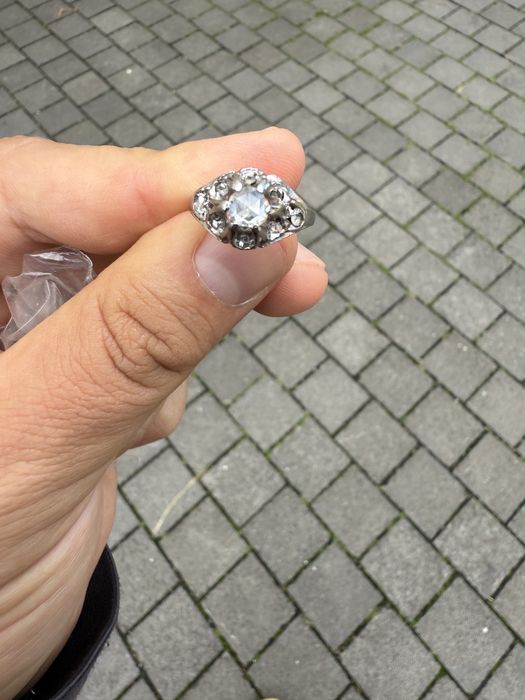 Inel vintage platina cu diamant central de peste 0,5 k