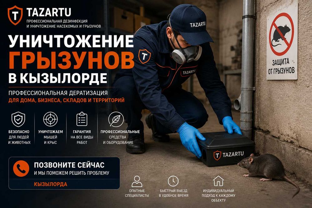 Уничтожение крыс грызунов мышей в Кызылорде| Тараканы Клопы | Договор