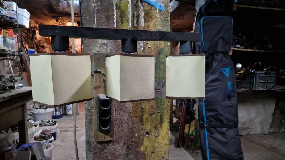 текстилен абажур беж