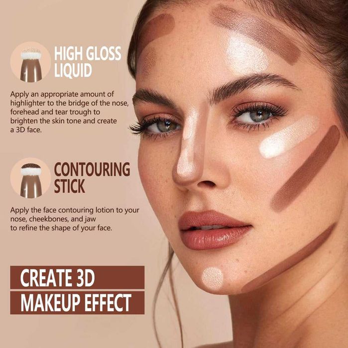 Iluminator facial Angefarge, reflectorizant, natural auriu, 12 ml