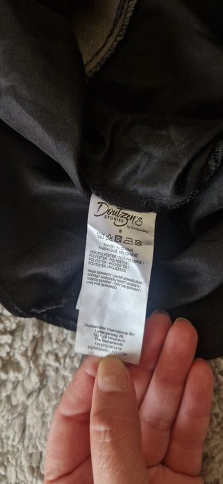 Maieu satinat negru, cu dantela, Doutzen's Stories