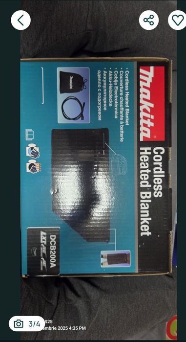 Makita Pătură cu încălzire pe acumulator 140 x 70 cm