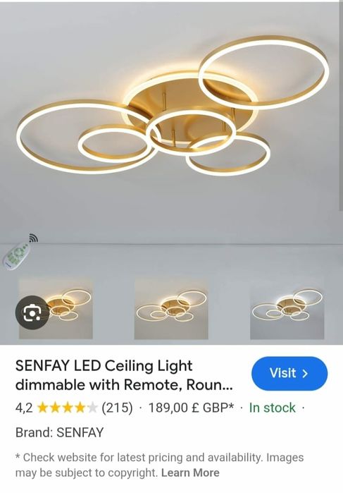 Plafoniera led 6 inele