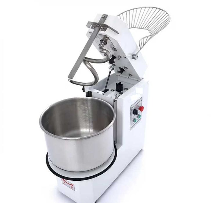 Malaxor Aluat 30 L - 12 kg Aluat, 2 viteze, bol detașabil, Alb,timer