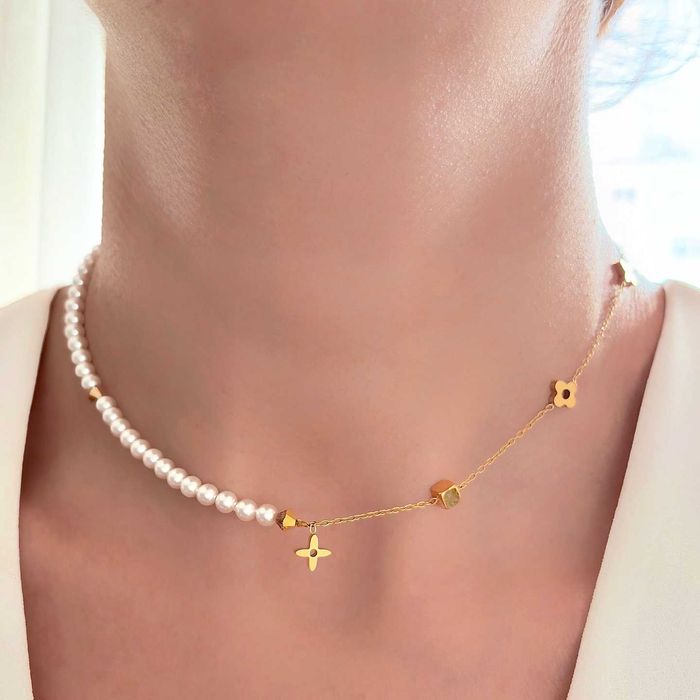 Дамско Колие от Перли и Кристали Swarovski