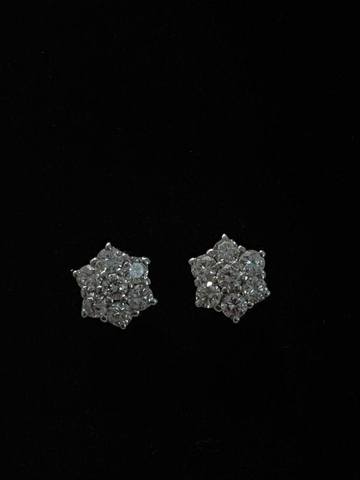 Cercei aur alb 18 k si diamante naturale WS2-VS1