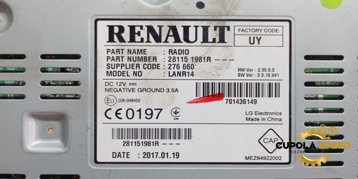 Unitate radio navigatie 281151981R Renault Megane 4 [2016 - 2020]