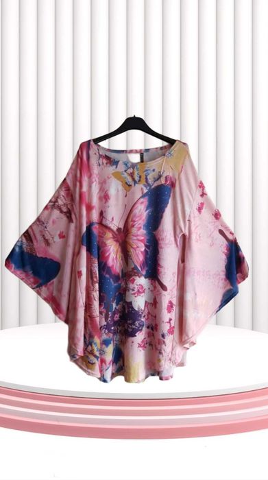 Bluza poncho, multicolora, L