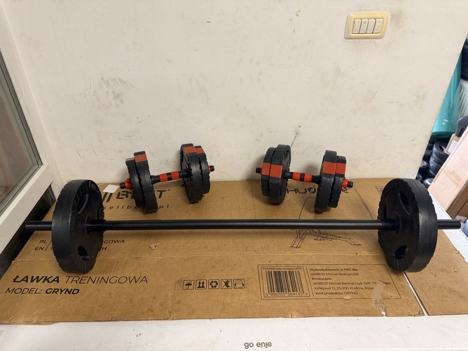 Set gantere+Haltera Reglabile noi greutate totala 30 kg, pret promo 200 lei