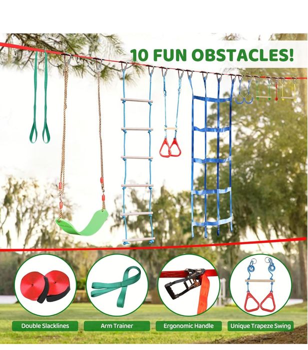Traseu cățărare sau cu obstacole , Dripex. Ninja slackline & hanging o