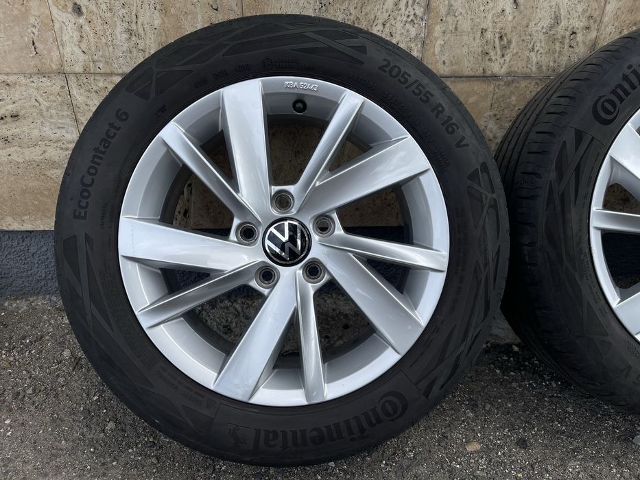 Set Roti Jante 16 Originale 5X112 VW Golf 8 7 6 5 Caddy Jetta Touran Passat Sharan Skoda Seat Anvelope vara 205 55 R16
