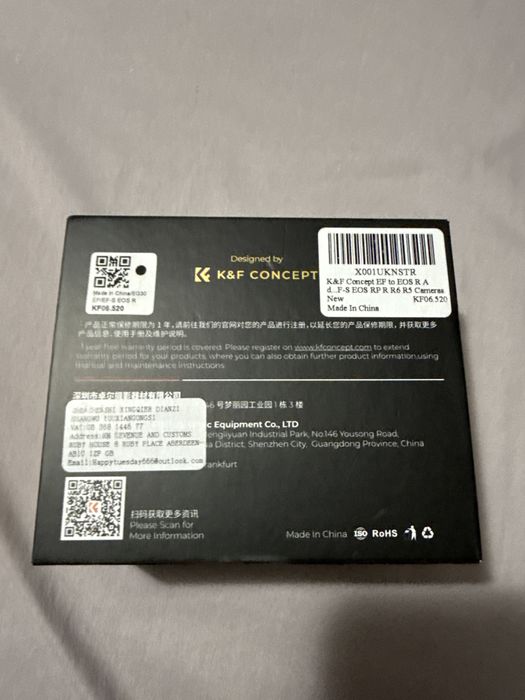 Adaptor K&F Concept EF-EOS R II AF – Canon EF la RF – Nou la cutie