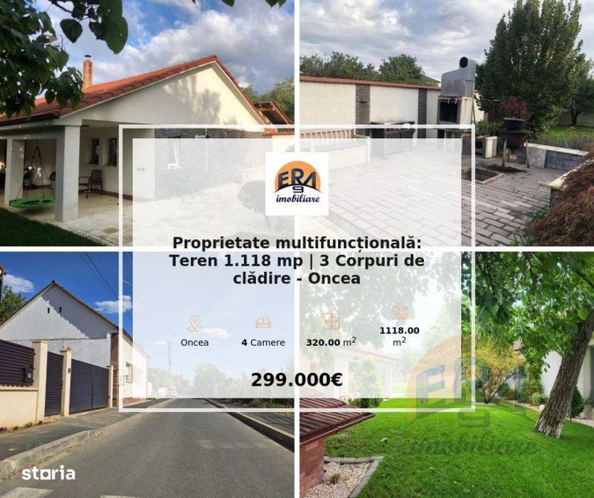 3 Corpuri de cladire | Teren 1.118 mp - Oncea, str. Cantaretului