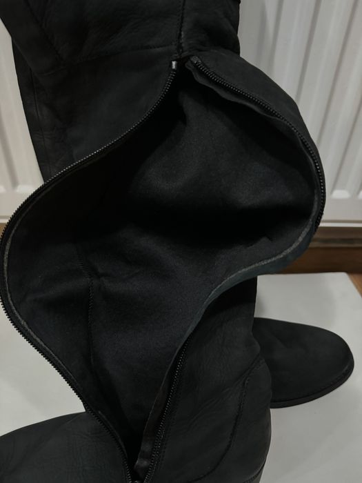 Cizme din piele nabuc peste genunchi