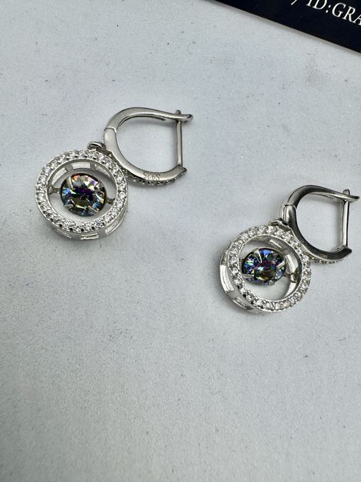 Сребърни обеци с мойсанит (Диамант) 0.5 карата