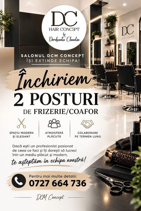 Închiriez post de lucru frizerie / coafor , zonă centrală Ploiesti