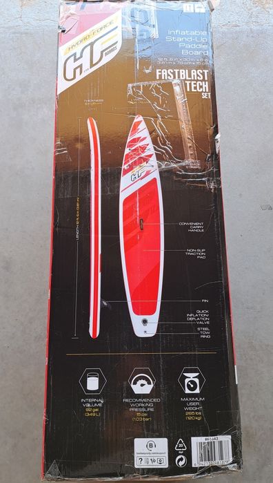 Hydro-Force Fastblast 3Tech 12'6'' SUP дъска - червена