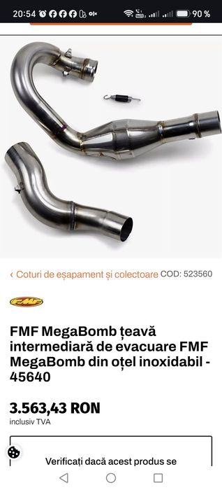Țeavă eșapament Mega Bomb FMF KTM 450 cmc an 2008-2011