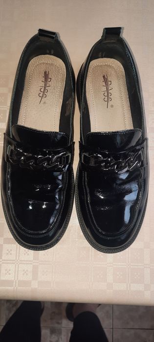 Pantofi Pass, super ușori și flexibili,moderni, 39, negri, piele