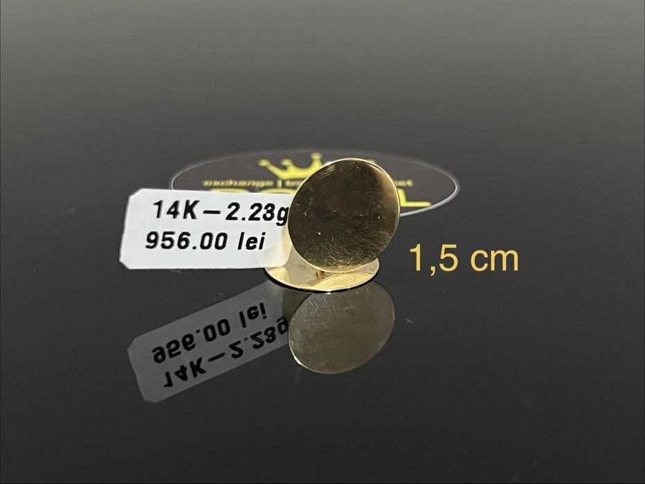 Bijuteria Royal CB : Cercei bănuț aur 14k 585   2,23 gr