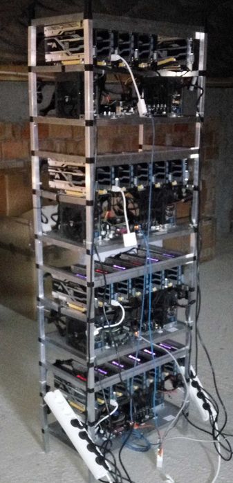 Carcasa RIG AI mining / cadru Open Air rack minare placi video ETC RVN ETH BTC MachineLearning