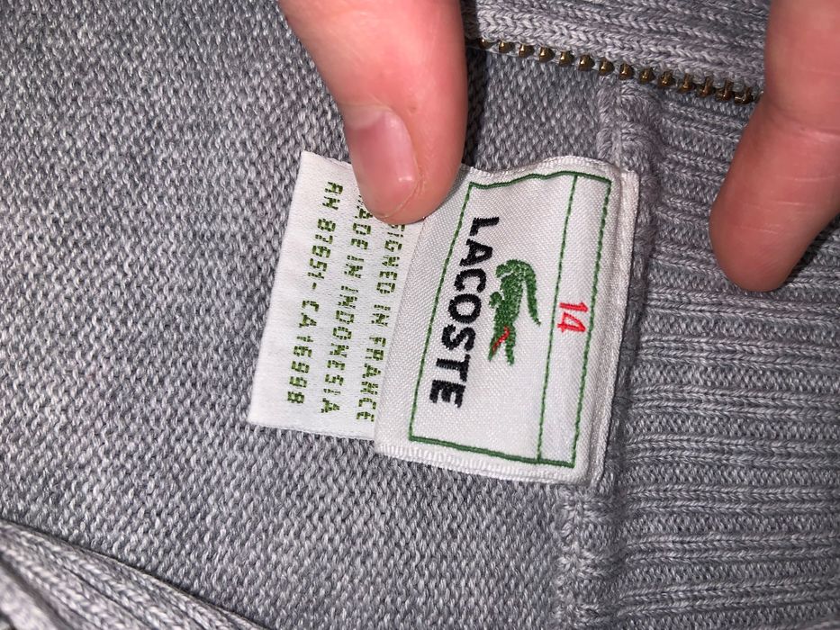 Lacoste Суитшърт с яка – Сив, с малки дефекти