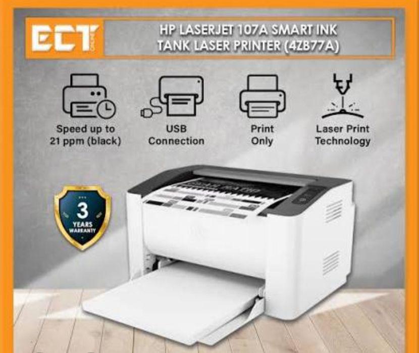 Принтер HP 107a лазерный чёрно-белый