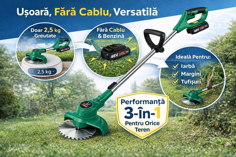 Motocoasa 48V Flinke pe acumulator Trimmer Gazon