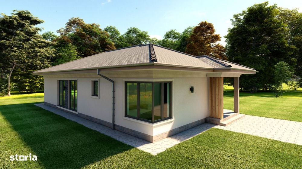 Casa noua, parter – 100 mp utili | finisata la cheie | teren cu curt