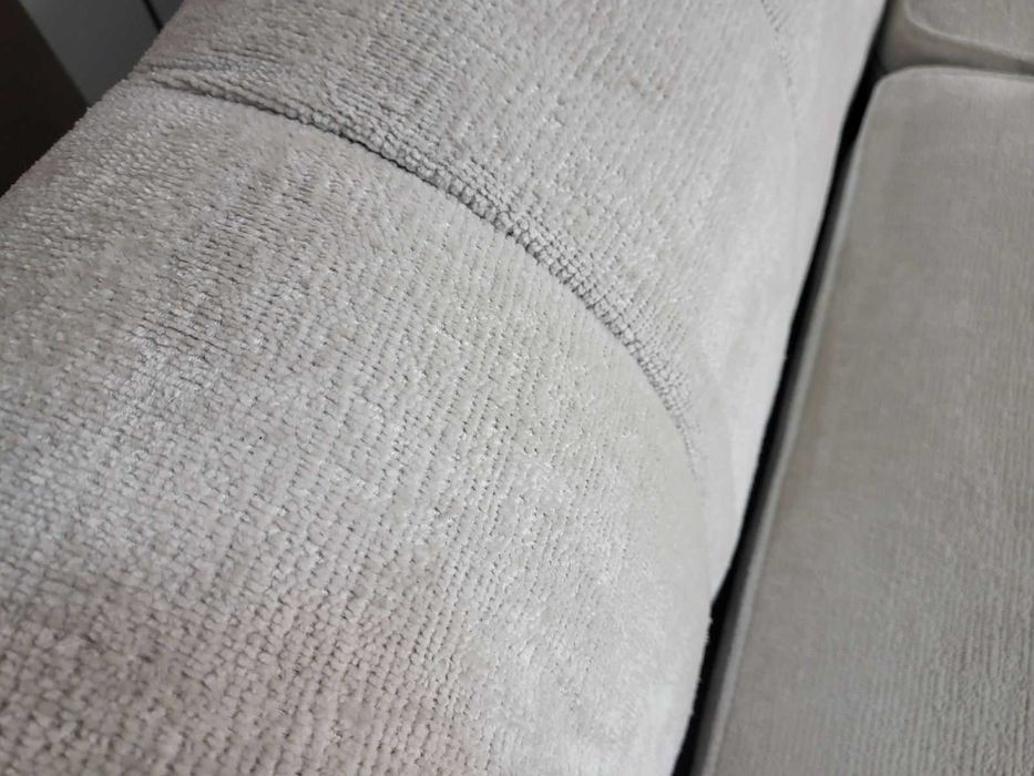 Кремав комплект дивани от плат две тройки