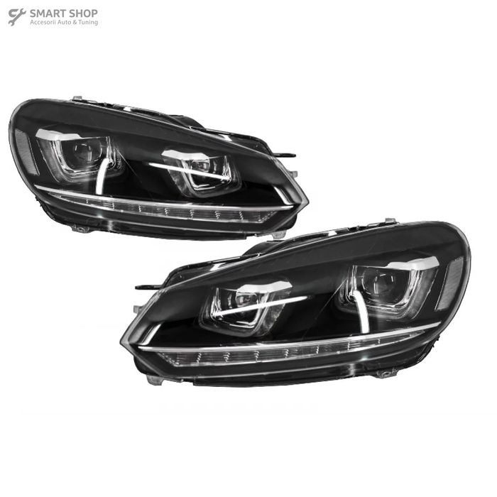 Faruri LED VW Golf 6 VI (2008-2013) Design Golf 7 3D U Design Semnal L