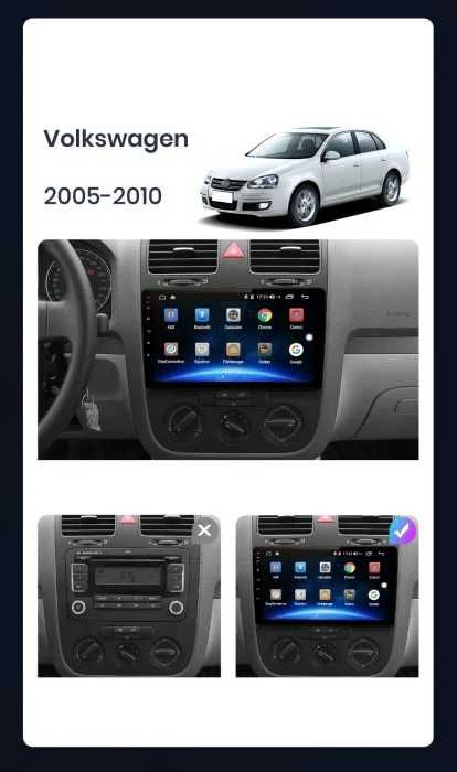 Navigatie Android 13 VW Golf 5 / Jetta Carplay + Camera Marsarier