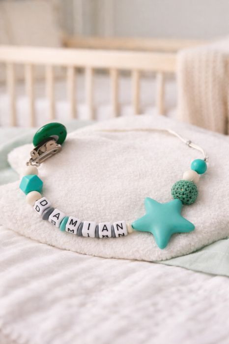 Lant suzeta cu clips - DAMIAN + cadou