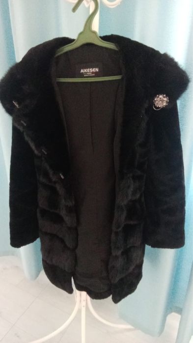 Шуба мутон с норкой