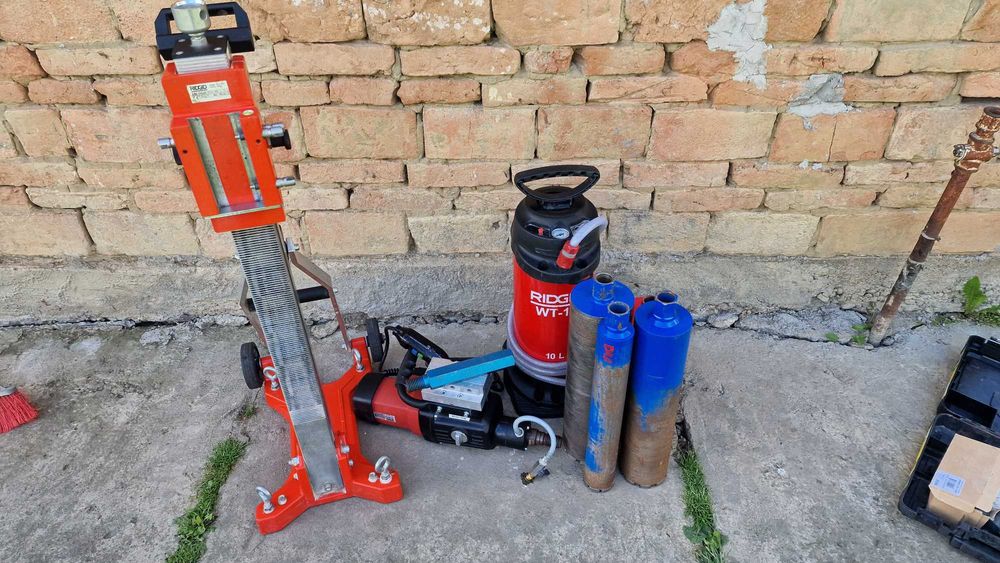 RIDGID profesional carota beton + stand + set burghie diamantate