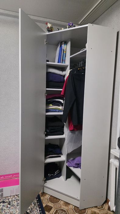 Шкаф угловой серый