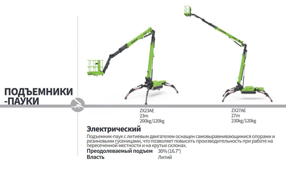 ПОДЪЕМНИКИ (ножничные/коленчатые/телескопические/пауки) и погрузчики