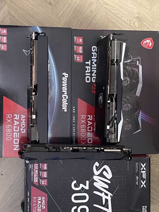 Видеокарти MSI RX6800XT; PowerColor RX6800; XFX RX6700XT за ремонт или части