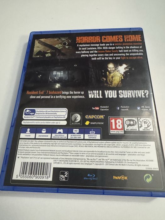 Resident evil 7 ps4 перфектно състояние