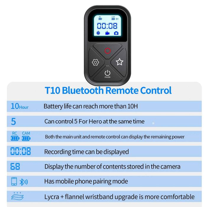 Telecomanda bluetooth Telesin pentru GoPro Hero 13 / 12 / 11 / 10 / 9 / 8 / MAX