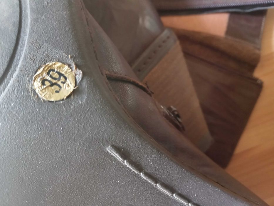 Дамски ботуши естествена кожа номер 39 кафяви