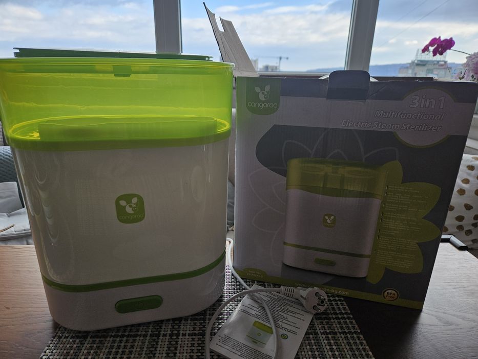 Електрически парен стерилизатор Cangaroo - 3 в 1, зелен