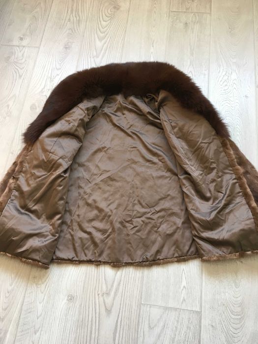 Палто норка и естествен косъм лисица L