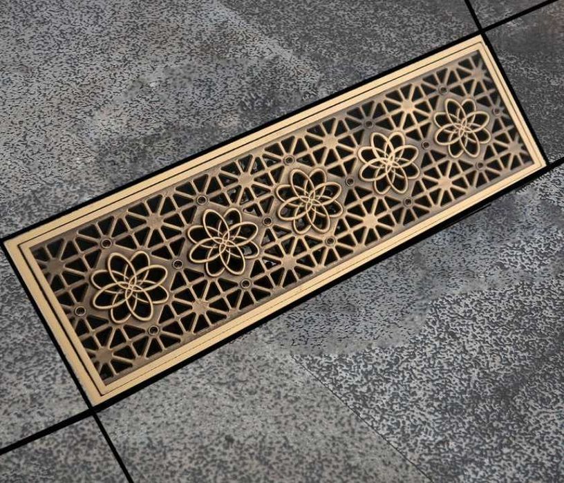 Rigola pardoseala baie, dus, alama, auriu antic