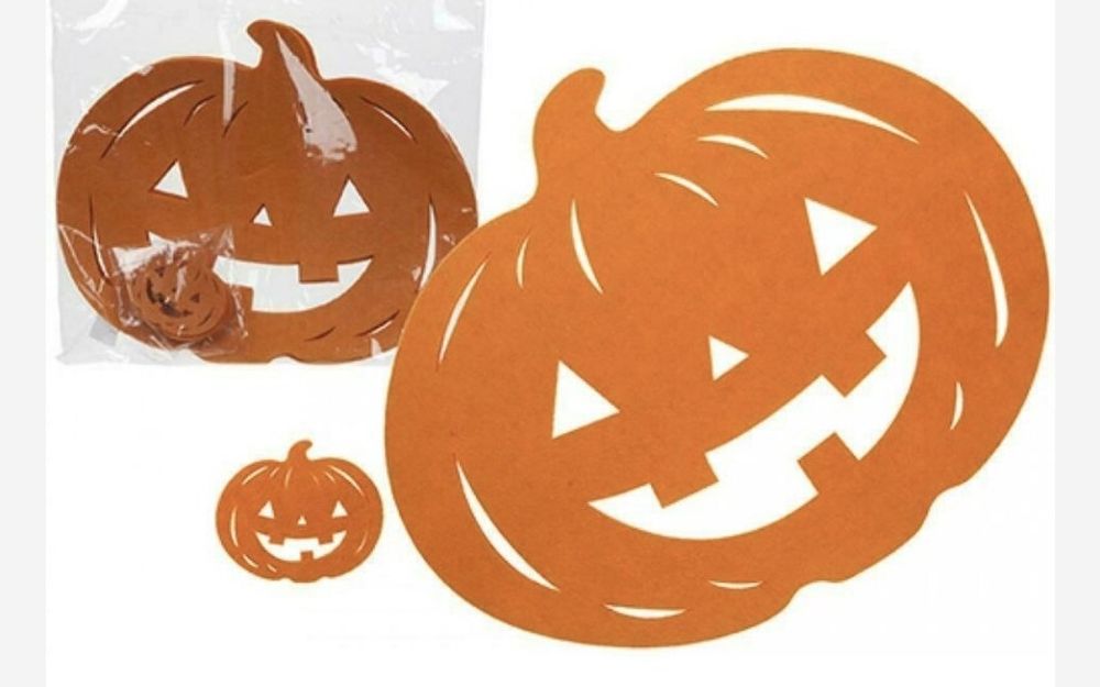 Set 2 protectii masa si 2 suporti pahare sub forma de dovleac