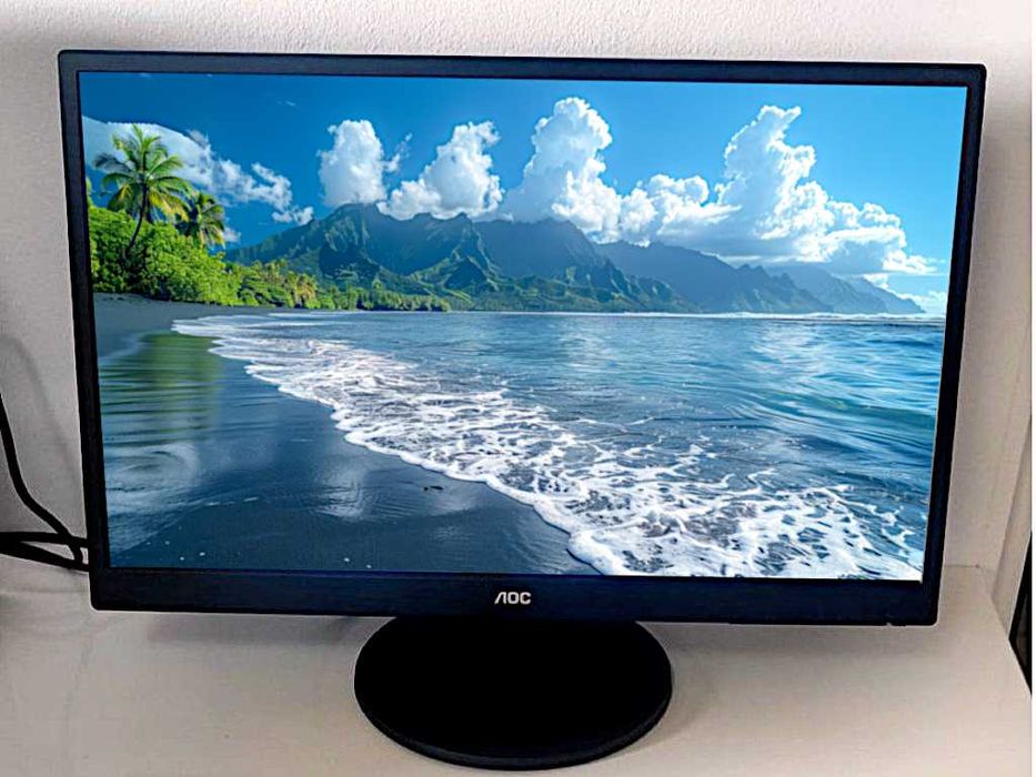 Set Sistem complet PC AMD Ryzen 3, 3700 Mhz cu SSD 256GB, DDR4 8GB, Wi-Fi 1200Mbs, GYGABITE+Monitor 24”+WIN 11 si OFFICE 2024 + Garantie si Factura