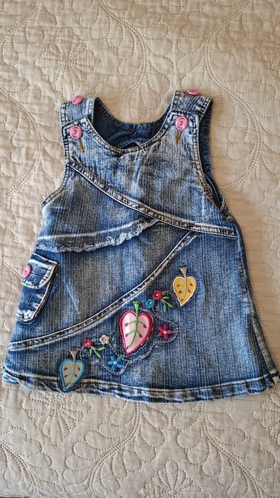 Дънкова бебешка рокля