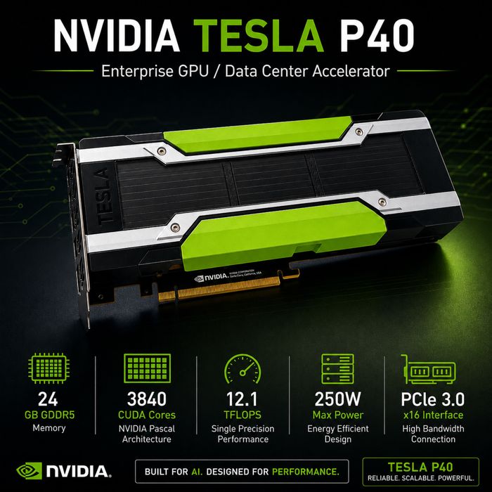 Vând NVIDIA Tesla P40 24GB GDDR5 – GPU Enterprise pentru AI, LLM