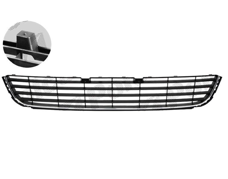 Grila bara fata Vw Golf 6 Highline 10.2008-2013; Mijloc 5K0853677A, cu ornament cromat