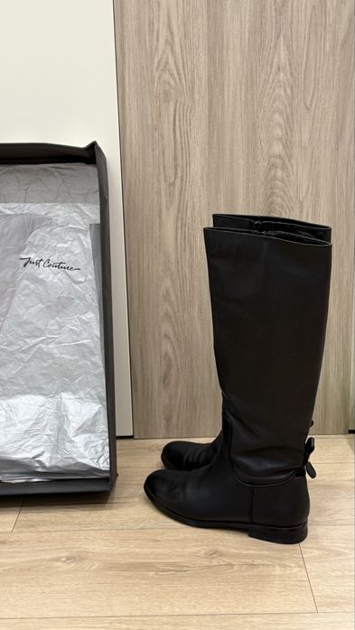 Сапоги демисезонные, кожаные